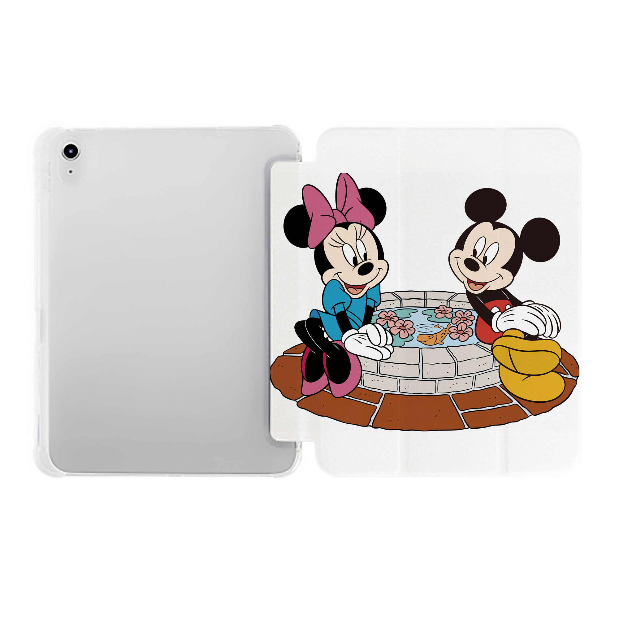 （画像用） ミッキーマウス Mickey Mouse IPad ケース ペン収納付き 三つ折りスタンド PUレザー×シリコン 対応機種9.5/10.5/10.9インチ